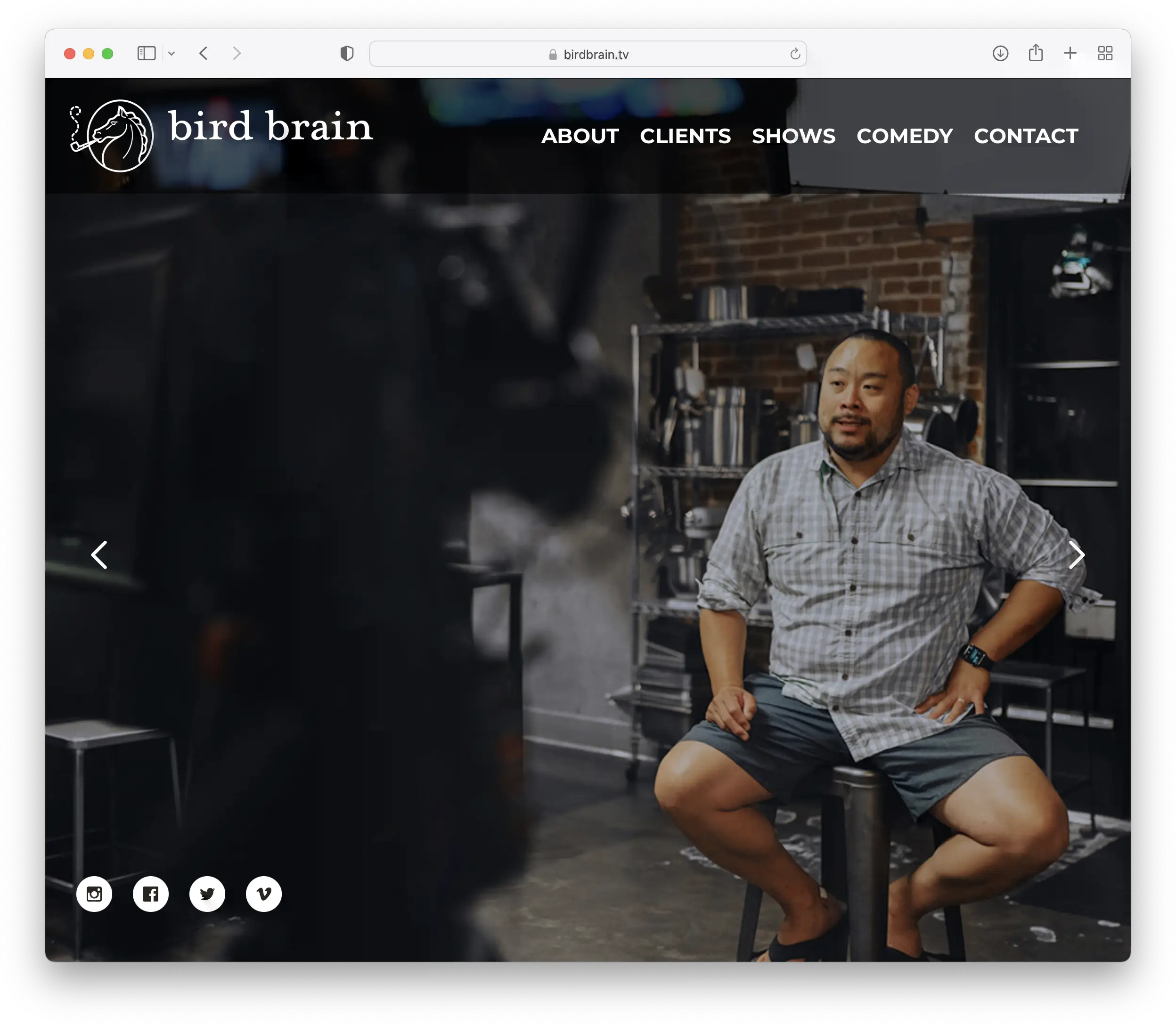 Screenshot of Bird Brain Production Company project